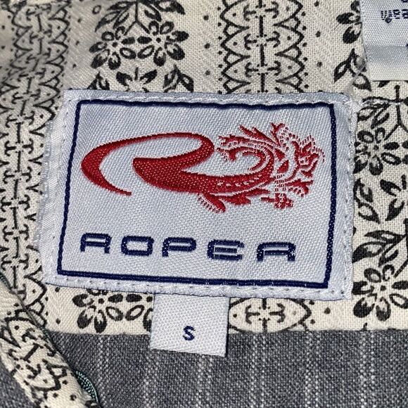 ROPER Grey Stripe Western Snap Button Down Shirt-S - Picture 5 of 7